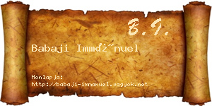Babaji Immánuel névjegykártya