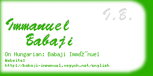 immanuel babaji business card